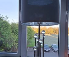 Modern Chrome & Glass Table Lamp