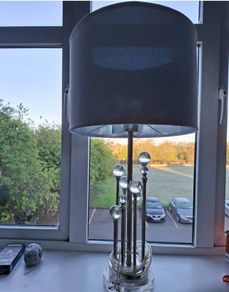 Modern Chrome & Glass Table Lamp