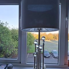 Modern Chrome & Glass Table Lamp