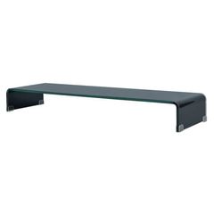 TV Stand/Monitor Riser Glass Black 100x30x13 cm