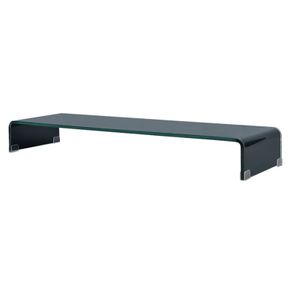 TV Stand/Monitor Riser Glass Black 100x30x13 cm