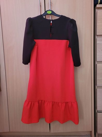 red & black day dress