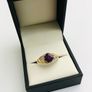 9ct Yellow Gold Amethyst & Diamond Ring Image 3