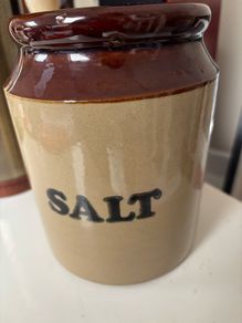Vintage Pearson's of Chesterfield Glazed Large Salt Crock , Home decor , Utensils Holder