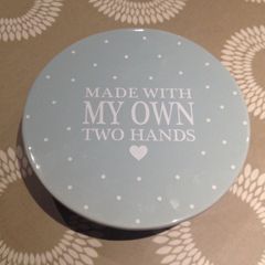 Blue ceramic cake stand