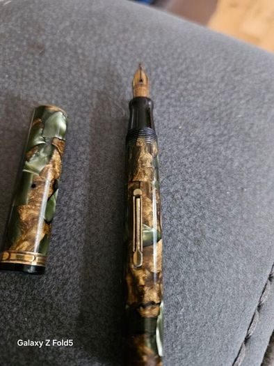 Waterman Vintage 1930 Celluloid Fountain Pen 94 Green 14K Gold Nib