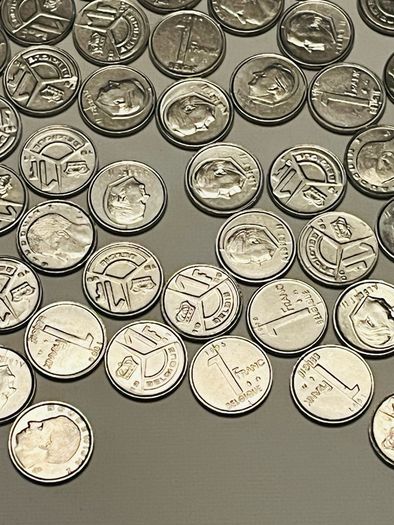 Belgian 1 Franc Coins. Bundle. 1990s. Around 150 in total