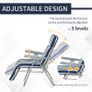 2Pc Folding Sun Loungers Set-Blue/White Image 4