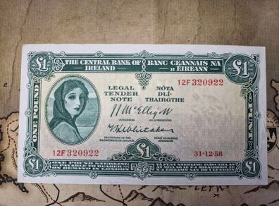 1 Pound Lady Lavery  31/12/58 IRISH NOTE