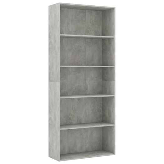 5-Tier Book Cabinet Concrete Grey 80x30x189 cm Chipboard