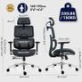 Ergonomic Office Chair  Breathable High Back Armchair with Mesh Lumbar Support, 130 Tilt Backrest, Adjustable Seat Depth & 3D Armrest - Big and Tall, Swivel Rolling, Supports Up to 330 LBS Image 2