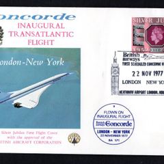 1977 Great Britain Concorde Flight Unaddressed Cover (with approval of British Aircraft Corporation) SST Inaugural Transatlantic Flight. New York to London.
