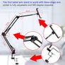 Tablet Stand Adjustable,Foldable Tablet Stand for Bed, Aluminum Universal Flexible Tablet Holder with 360 Degree Rotation for iPad/iPhoneX/iPad Pro/N-Switch,or Other 4.5 12.9 Inches Devices (Black) Image 8