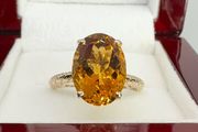 Gold Luxoro 9K Gold &amp; Citrine Solitaire