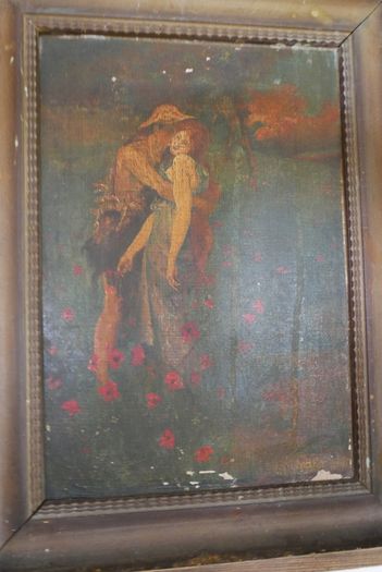 Antique Oil on Canvas with signature 16,4" x 12,4"