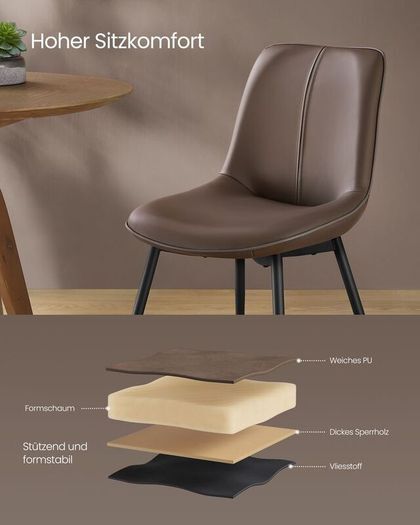 2 x faux leather dining chairs