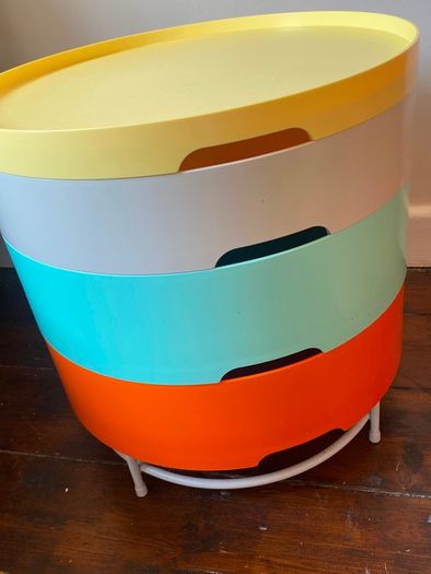 IKEA Vintage PS 2014 Multicolour Plastic Side Table/Kids Storage