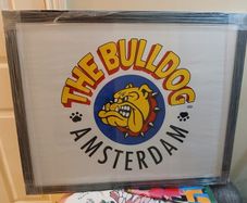 The Bulldog Amsterdam framed logo flag