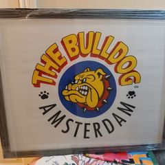 The Bulldog Amsterdam framed logo flag