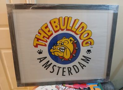 The Bulldog Amsterdam framed logo flag