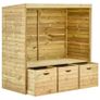 Garden Arbour Bench with 3 Drawers 170 cm Solid Pinewood Image 4