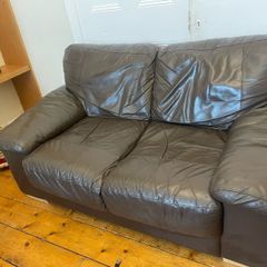 two 2 seater leather couches