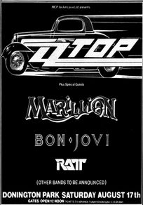 ZZ TOP Vintage Concert Poster Monsters Of Rock Donington Park UK August 17th 1985 Replica
