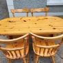 Solid Pine Dining Table & 4 Matching Chairs Image 2