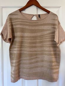 Ladies Nude&Gold Knit Top by Naf Naf