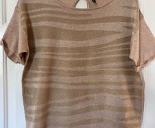 Ladies Nude&Gold Knit Top by Naf Naf