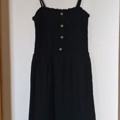 Hollister Summer Smocked Dress with pockets Black s. S/M