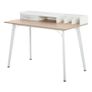 Computer Desk with Monitor Stand, Drawer and Storage Compartments, Compact Desk for Home Office and Small Spaces, White Image 3