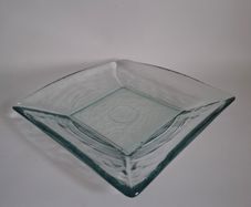 Heavy Recycled Glass Square Tray