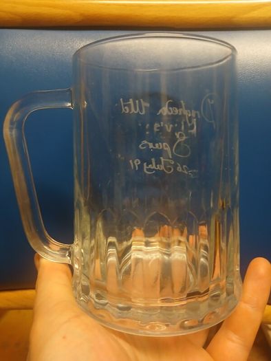 Drogheda United glass tankard