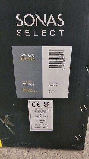 2x Sonas Select Open Back Rimless Soft Close Toilets