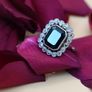 Art Deco Sapphire & Diamond Ring - Platinum Image 6