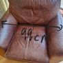 brown leather sofa and arm chair Image 7