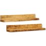 Display Shelf 2 pcs Solid Wood Wall-Mounted Image 2