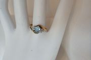 Diamond and Aquamarine Gold Ring