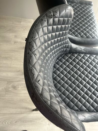 2 PU leather grey bench chair