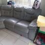 grey leather couch Image 5