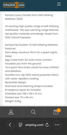 Camping double self inflating bed