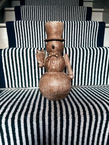 New bespoke 26cm high rustic wood effect  table top snowman