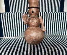 New bespoke 26cm high rustic wood effect  table top snowman