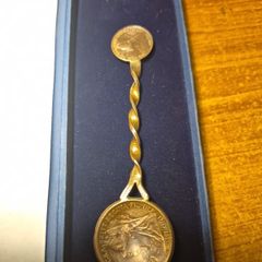 Rare Fine: Antique WW1 Trench Art Spoon made of British 1901 coins.
