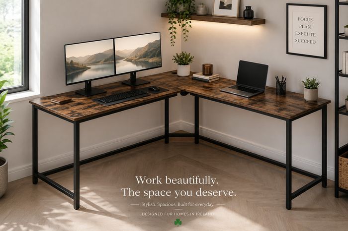 L-Shaped Home Office Desk 140 x 140 cm Corner Computer Desk