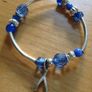 Silver & blue Beaded Bracelet Image 2