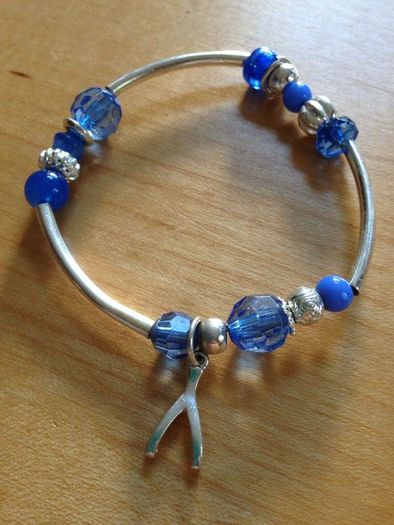 Silver & blue Beaded Bracelet