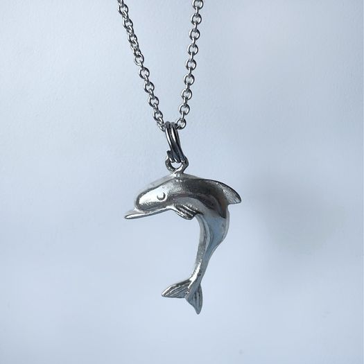 Silver dolphins set (ring and necklace)