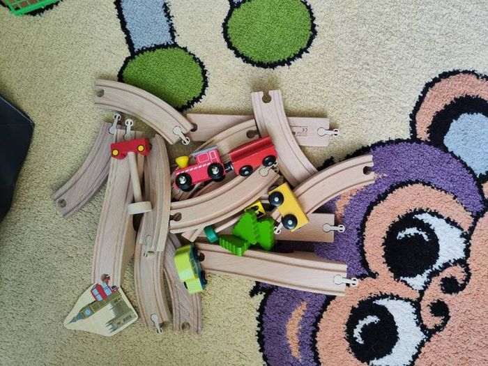 Wooden toy track